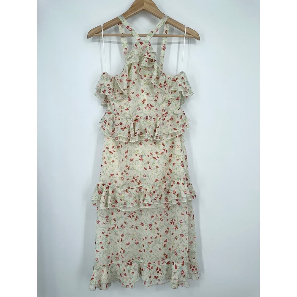 NWT Urban Outfitters Sacramento Tiered Ruffle Halter Midi Dress Floral Boho - Picture 5 of 13